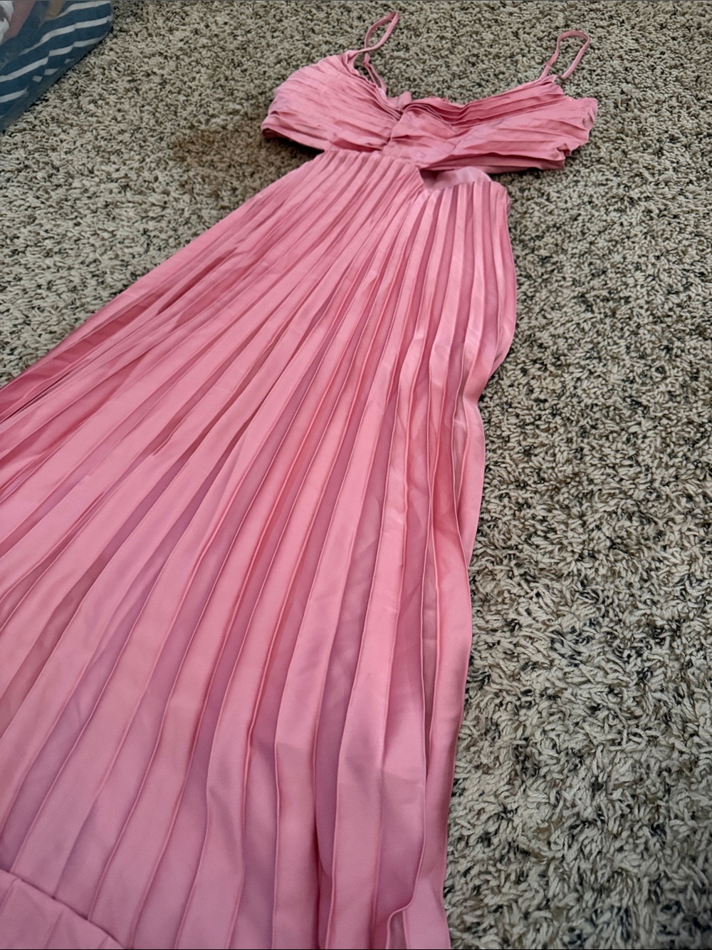 Petal & Pup Pink Spaghetti-Strap Pleated Dress
